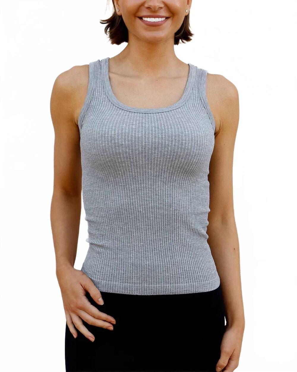 NEW GRACE AND LACE brami tank top in heathered gray